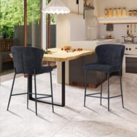 Chaise de comptoir 'Lisa' Gris foncé