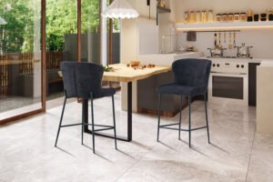 Chaise de comptoir 'Lisa' Gris foncé