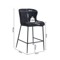 Chaise de comptoir 'Lisa' Gris foncé