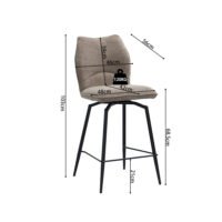 Chaise de comptoir 'Lara' Sable