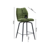 Chaise de comptoir 'Lara' Vert