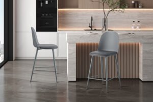 Chaise de comptoir 'Jasmin' Gris