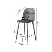 Chaise de comptoir 'Jasmin' Gris