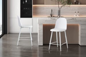 Chaise de comptoir 'Jasmin' Blanc
