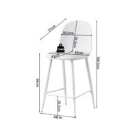 Chaise de comptoir 'Jasmin' Blanc