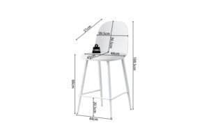 Chaise de comptoir 'Jasmin' Blanc