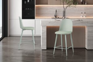 Chaise de comptoir 'Jasmin' Gris-vert