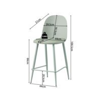 Chaise de comptoir 'Jasmin' Gris-vert