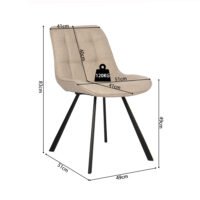 Chaise 'Ariba' Beige/Gris clair