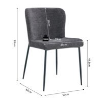 Chaise 'Lisa' Gris foncé