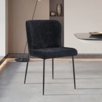 Chaise 'Lisa' Bouclé Gris Foncé