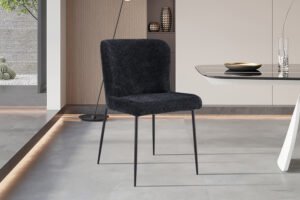 Chaise 'Lisa' Bouclé Gris Foncé