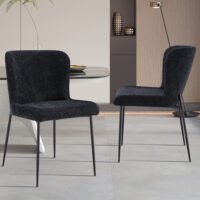 Chaise 'Lisa' Bouclé Gris Foncé