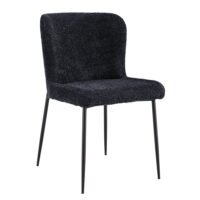 Chaise 'Lisa' Bouclé Gris Foncé