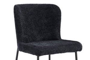 Chaise 'Lisa' Bouclé Gris Foncé