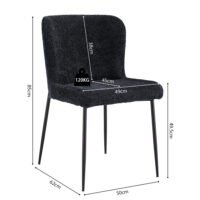 Chaise 'Lisa' Bouclé Gris Foncé